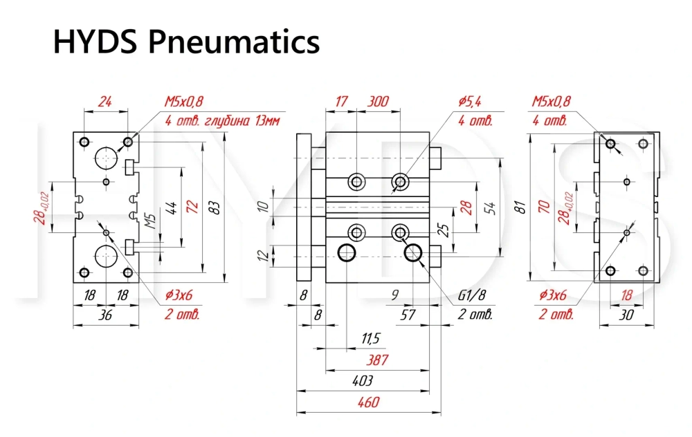 MGPM20TF-350Z Пневмоцилиндр