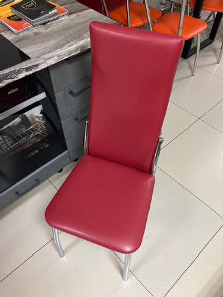 Стул Оскар каркас квадрат хром Основание экокожа бордо