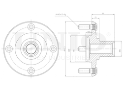 Ступица передняя (без ABS) UNIO HUB-20173