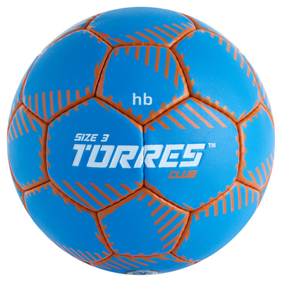 Мяч гандбольный TORRES Club, H32443, р.3, ПУ, 5 подкл. слоев, руч. сшивка, синий