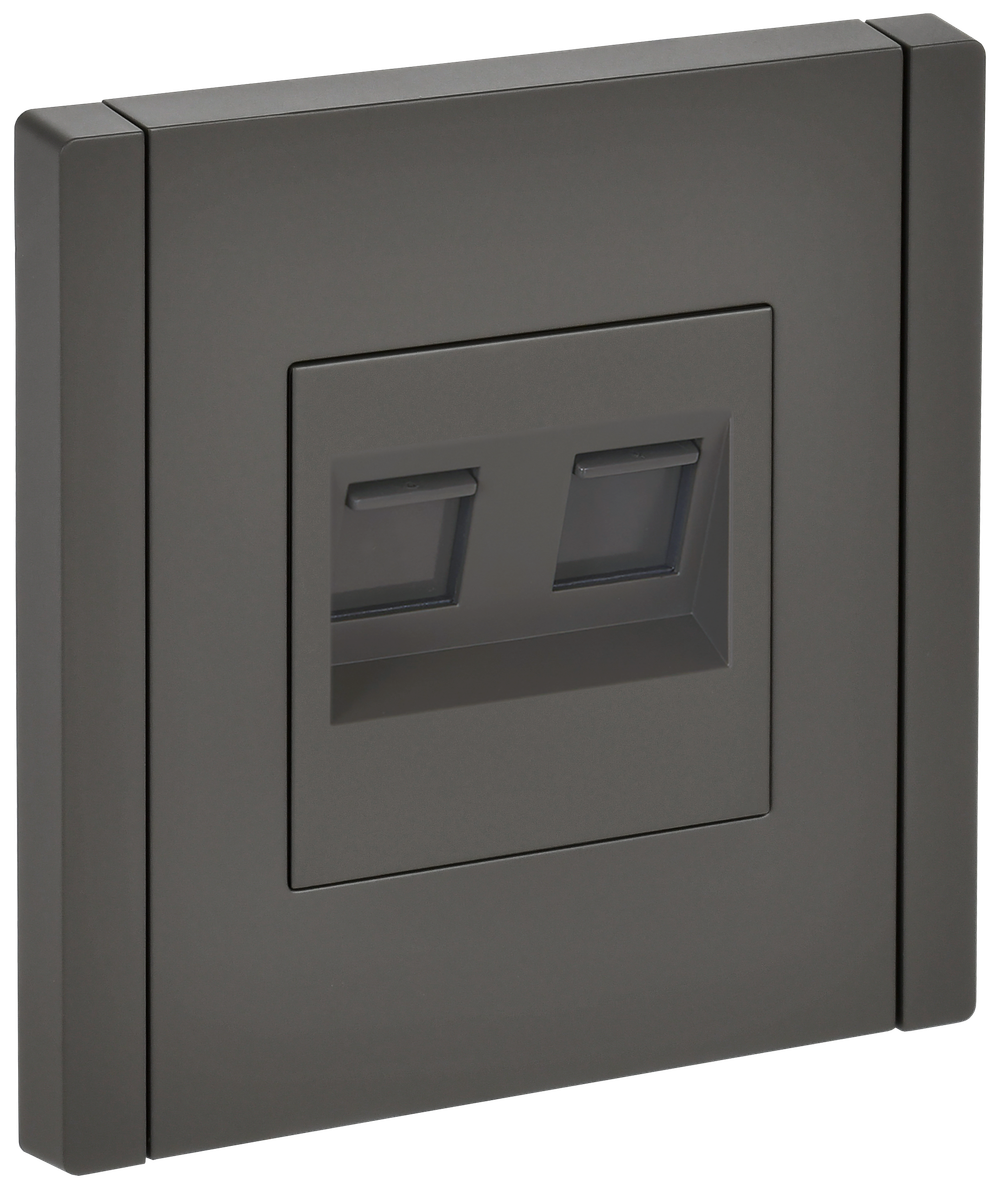 FORTE&PIANO Розетка двойная RJ11+RJ45 кат.5E FP335 серый IEK