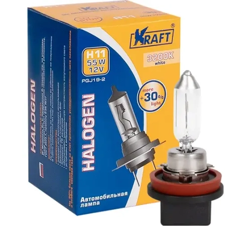 Автолампа 12V H11 55W Kraft +30%