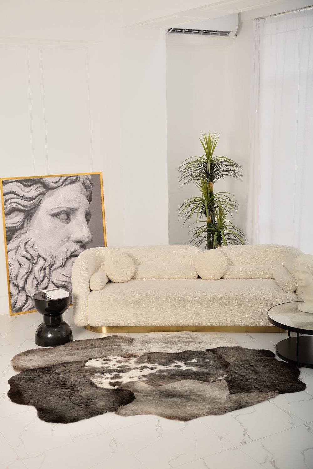 Ковер Мосси темно-серый из шести шкур