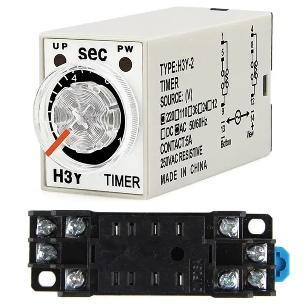 Мини-реле времени H3Y-2 0-60 секунд AC 220V