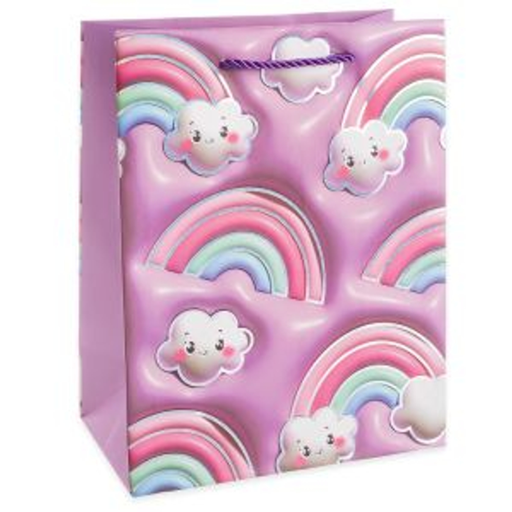 Пакет подарочный, 210гр, Зефирная нежность, Дизайн №1, Металлик, 23*18*10 см