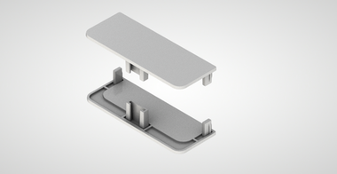 Комплект закрытых заглушек для С профиля (2 шт.) №1 (белый)