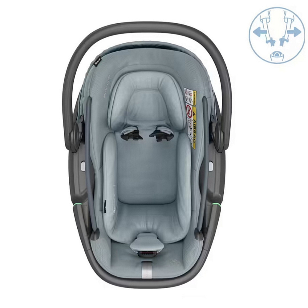 Детская коляска Maxi-Cosi Fame 3 в 1 с автокреслом Coral 360 Essential grey Twillic Black/Черный