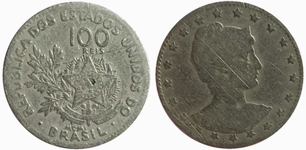 Бразилия 100 реалов, 1901 Свобода F