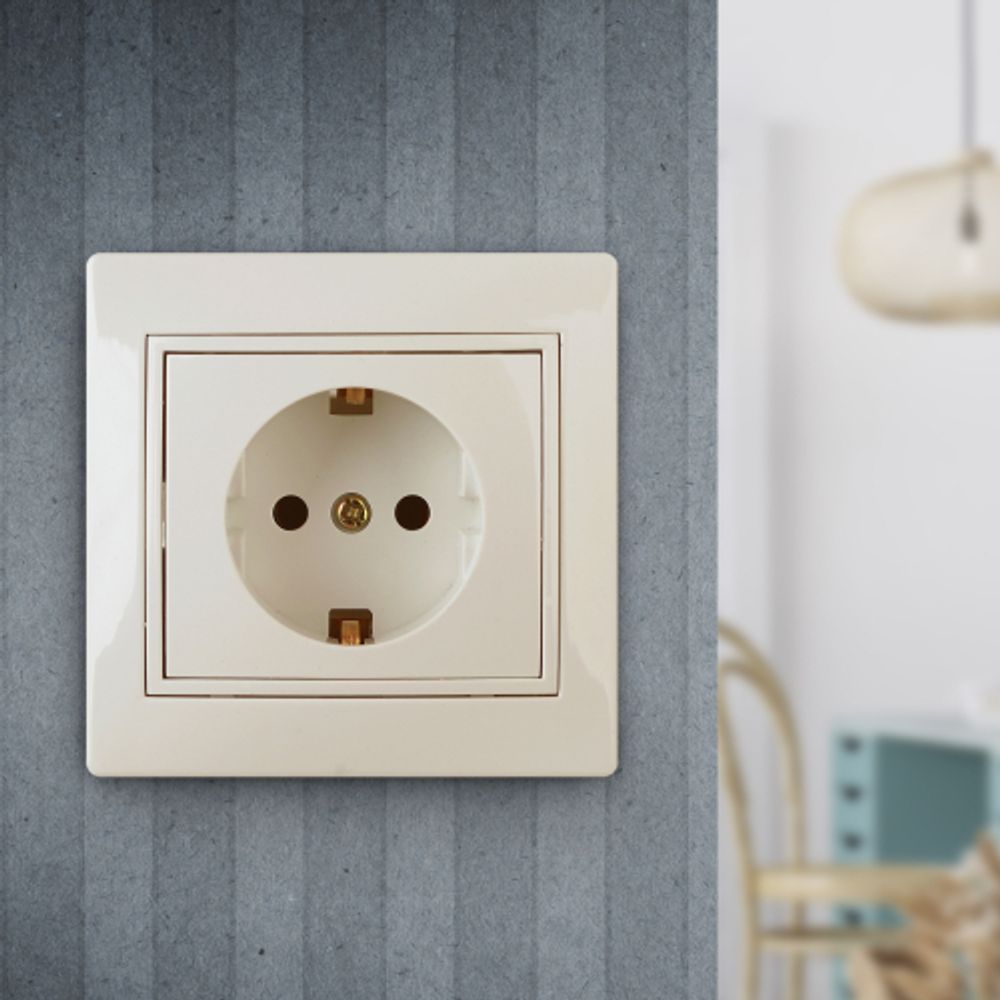 1-206-02 Intro Розетка 2P+E Schuko со шторками, 16А-250В, IP20, СУ, Plano, сл.кость | Intro