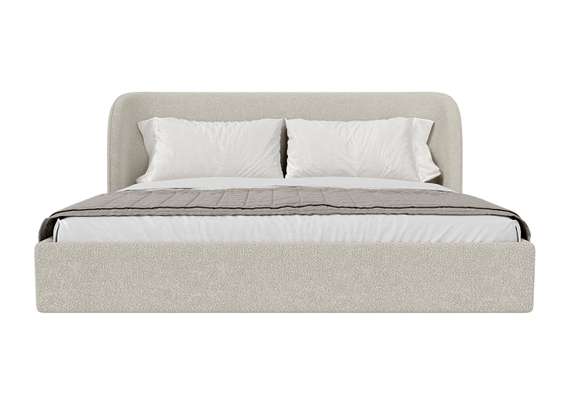 Кровать двуспальная Classic 200 см (молочный, букле)