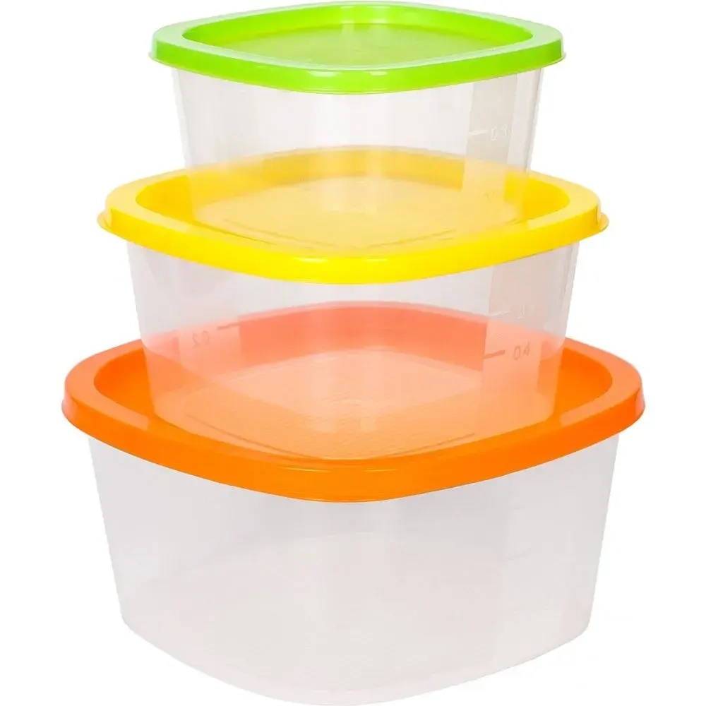 Набор квадратных контейнеров 4 шт. 0,5;0,9;1,55;2,65 л. BioFresh микс