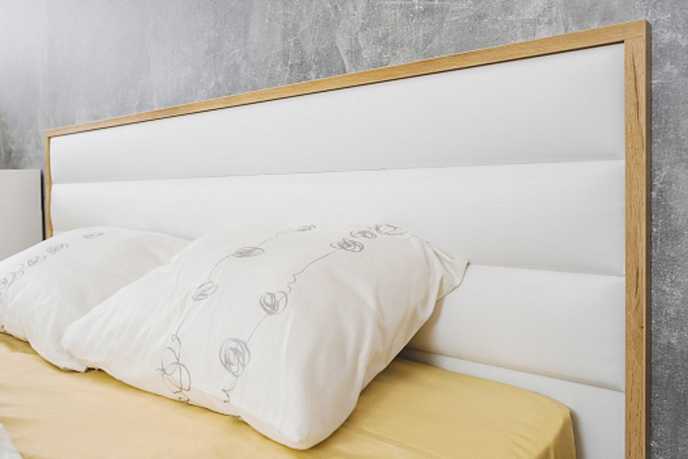 Кровать с ортопедическим основанием (металл) Айрис 308 Люкс 140х200, дуб