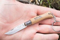 Нож-брелок Opinel №4, нержавеющая сталь, бук