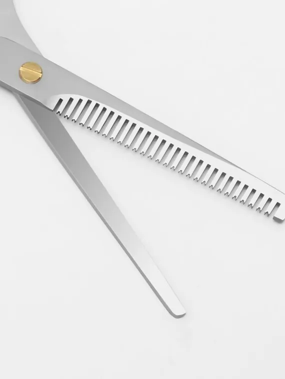 Ножницы филировочные с упором, лезвие 7 см, цвет салатовый/серебристый