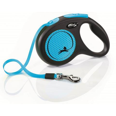 FLEXI Рулетка NEW NEON M ремень 5 м 25 кг; неоновый синий