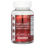 Vitamatic, веганские жевательные таблетки с куркумой и семенами сельдерея, вкус натуральной вишни, 60 жевательных таблеток
