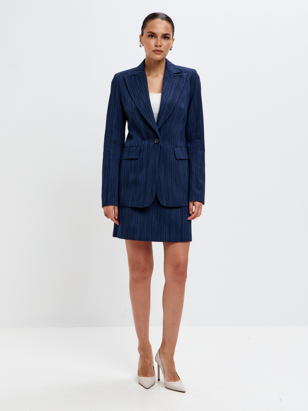 Юбка Пикси из фактурного денима