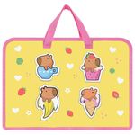 Папка на молнии с ручками ЮНЛАНДИЯ А4, 1 отделение, пластик, ширина 45 мм, "Capybaras", 272149