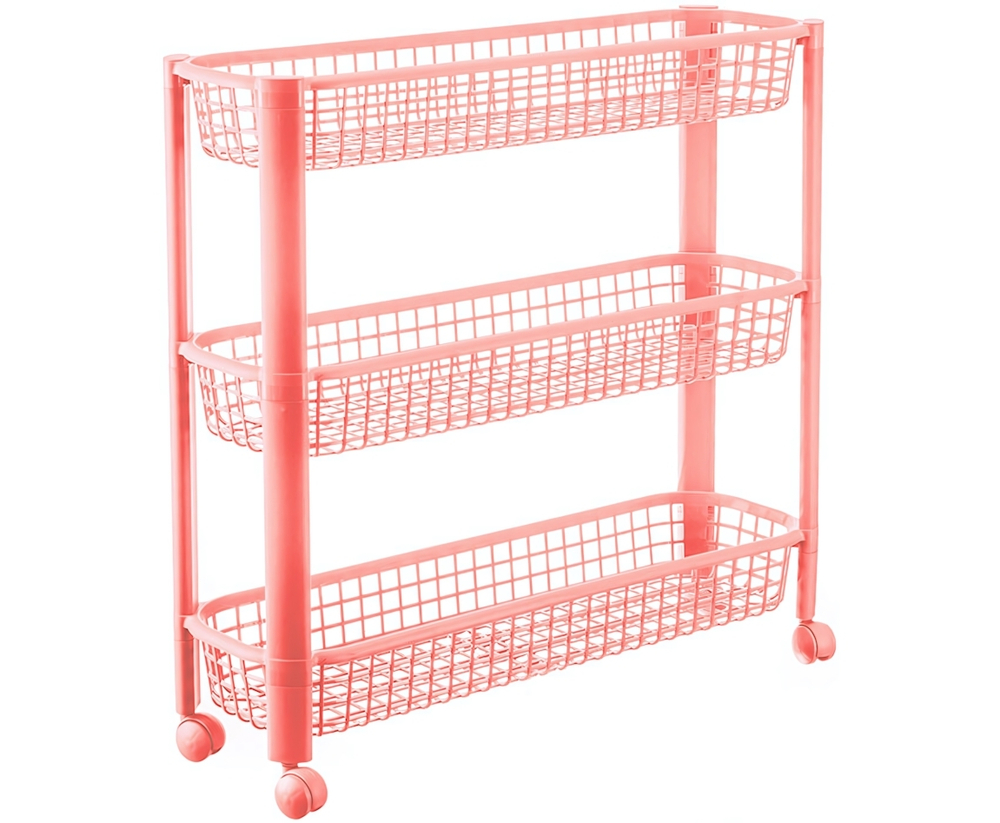 Полка узкая на колёсах (3 секции)