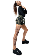 Колготки с рисунком в виде девушки с макияжем калавера на левой ножке (Размер: S-M-L) (Цвет: бежевый)