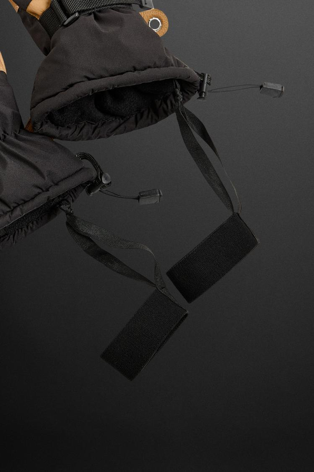 ZARA СТЕГАНЫЕ ЛЫЖНЫЕ ПЕРЧАТКИ, ЧЕРНЫЙ/КОРИЧНЕВЫЙ