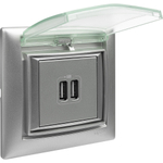 Розетка USB тип А / тип А 3000мА 15Вт - алюминий Valena Classic LEGRAND