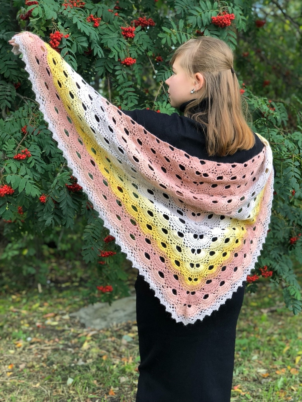 Пряжа "Mohair Dream" 00091 Бирюзовый/бордовый/коричневый/оранжевый/салатовый