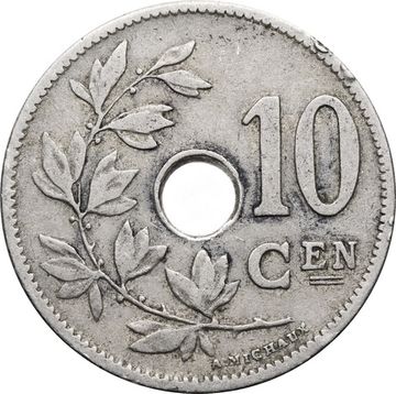 10 сантимов 1903 Бельгия (надпись на голландском - KONINKRIJK BELGIË)