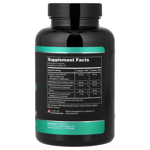 Gorilla Mind, Calm, модуляция уровня кортизола и стресса, 120 капсул