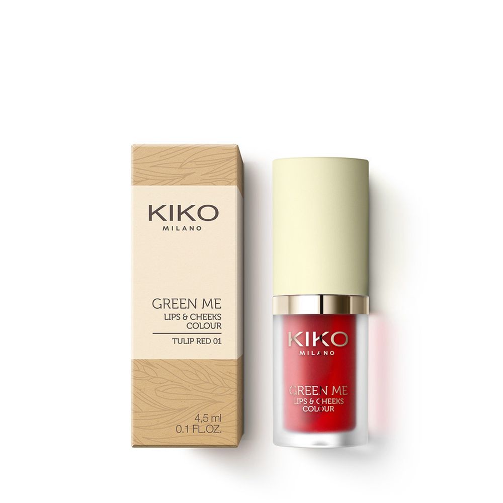 Тинт для губ и щек KIKO Milano Green Me Lips & Cheeks Colour - 01 Tulip Red