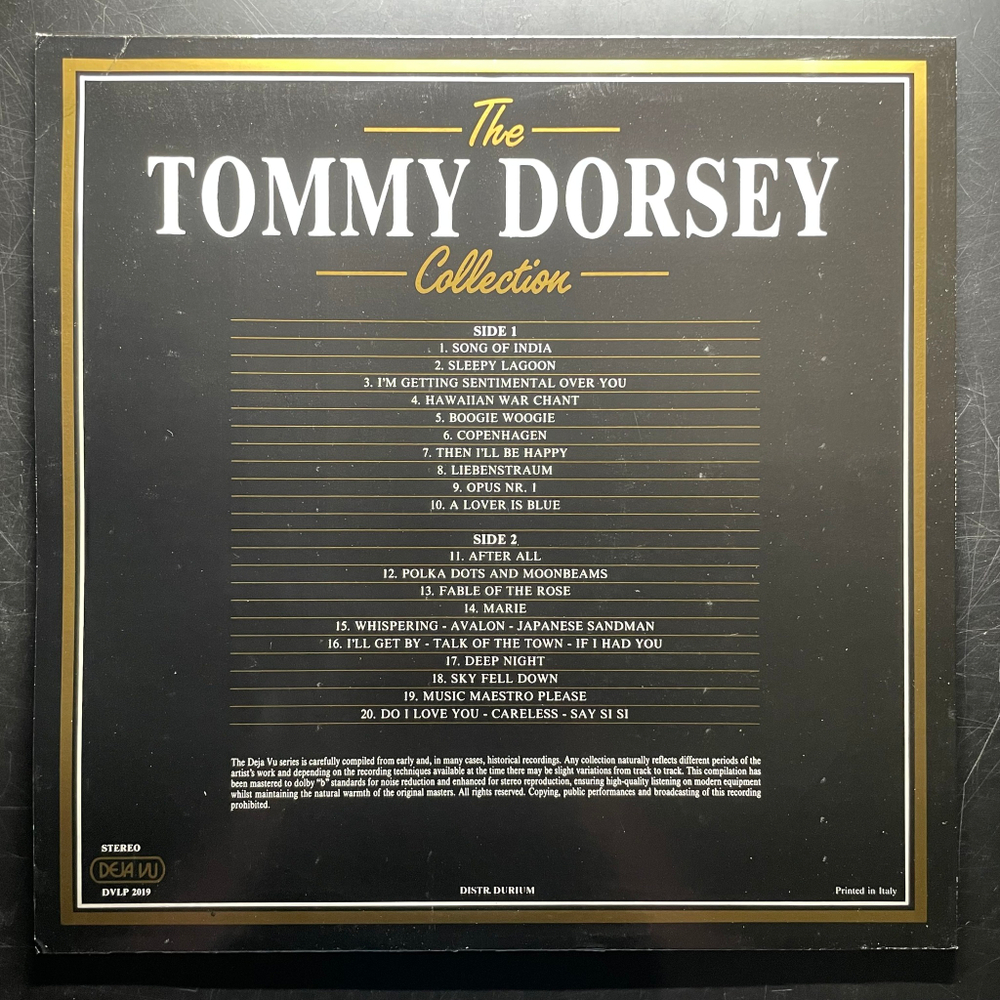 Tommy Dorsey ‎– The Tommy Dorsey Collection - 20 Golden Greats (Италия 1987г.)