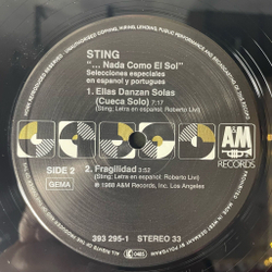 Винтажная виниловая пластинка LP Sting Nada Como El Sol (Selecciones Especiales En Espanol Y Portugues) (Germany 1988)