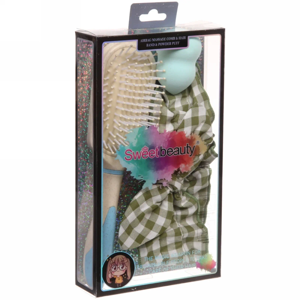 Набор косметический с повязкой и спонжем»Beauty Home», цвет микс, 13,5*25*4см