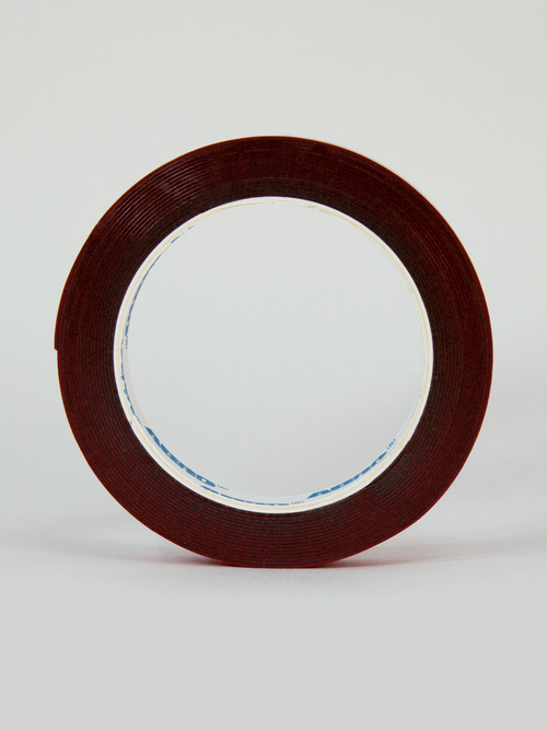 Скотч 2-х сторонний акриловый ABRO лента на вспененной основе, серый (20ммх5м)