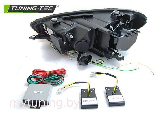 Фары передние TUBE SEQ LED BLACK для VW SCIROCCO