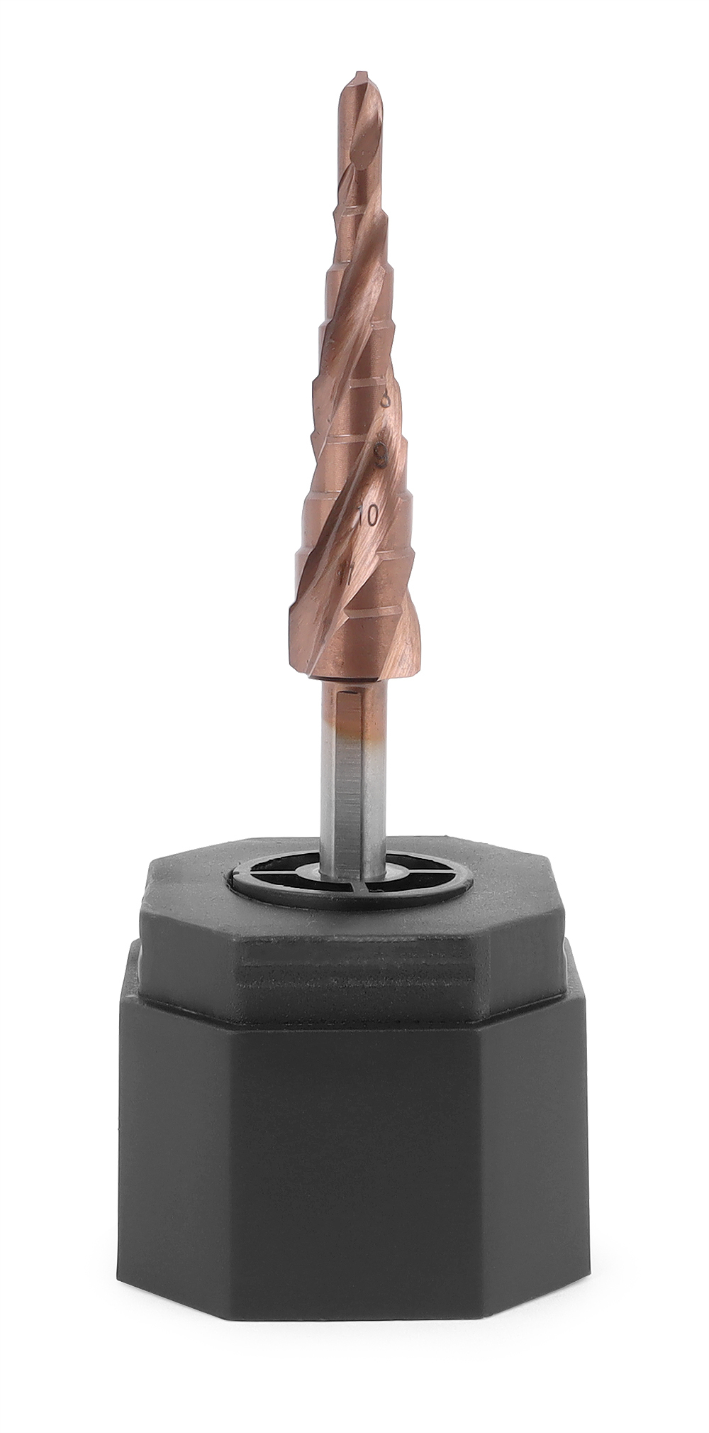 Ступенчатое сверло MESSER HSS CO 4-12х9 с кобальтовым покрытием и тремя спиральными канавками.