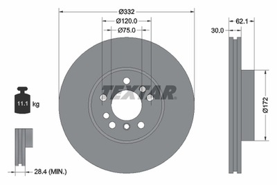 TEXTAR - 92107205-TET - Brake Disc