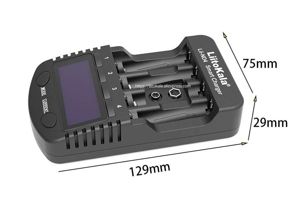 Аккумуляторная батарея LiitoKala Lii-ND4 NiMH/Cd 1,2 в AAA с ЖК-дисплеем и проверкой емкости аккумуляторов 9 В