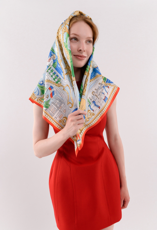 Платок «Легендарный Артек» 100% шёлк