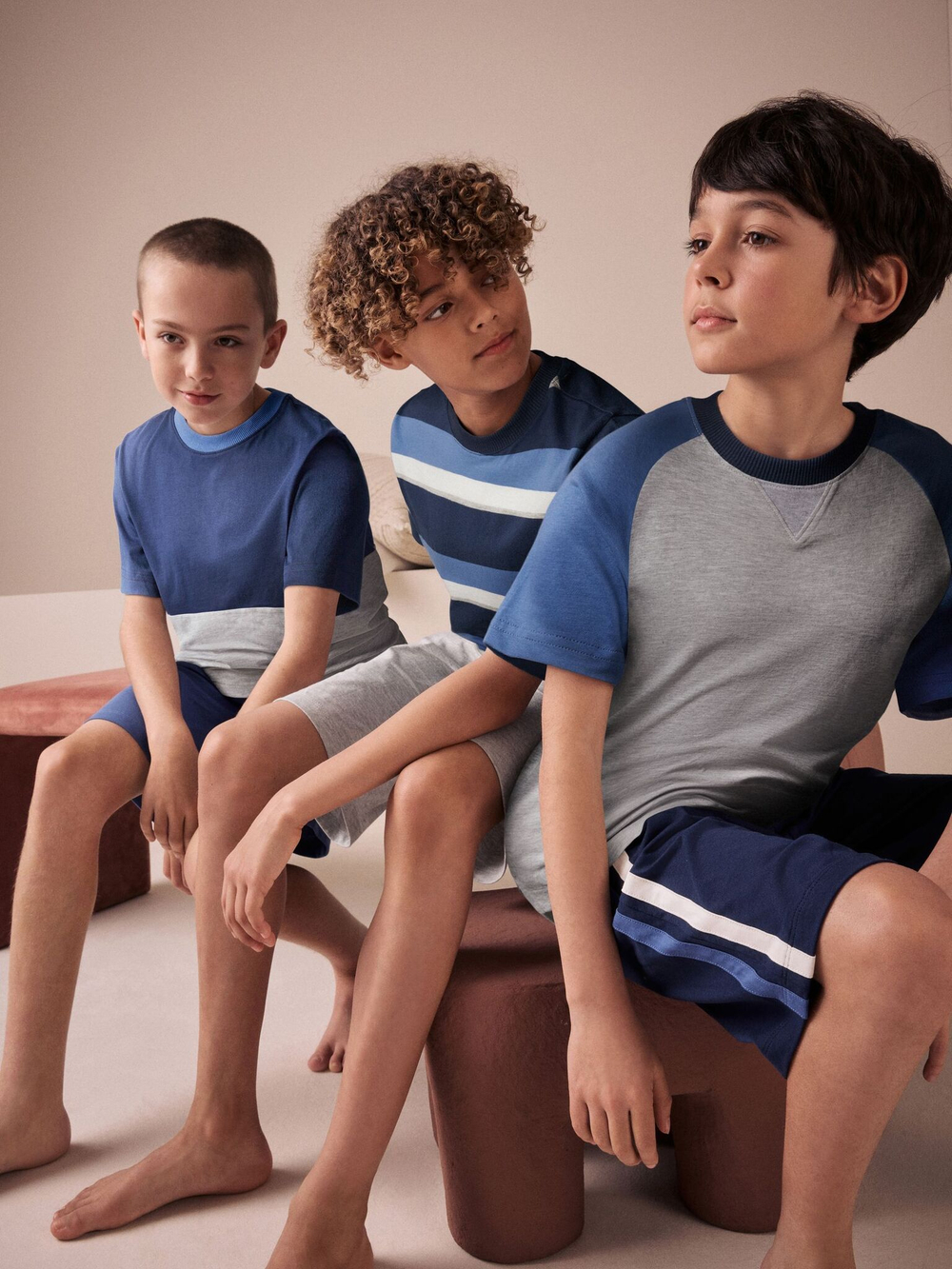 Пижама для мальчика Next E66-494, 3 шт., Серый, Синий