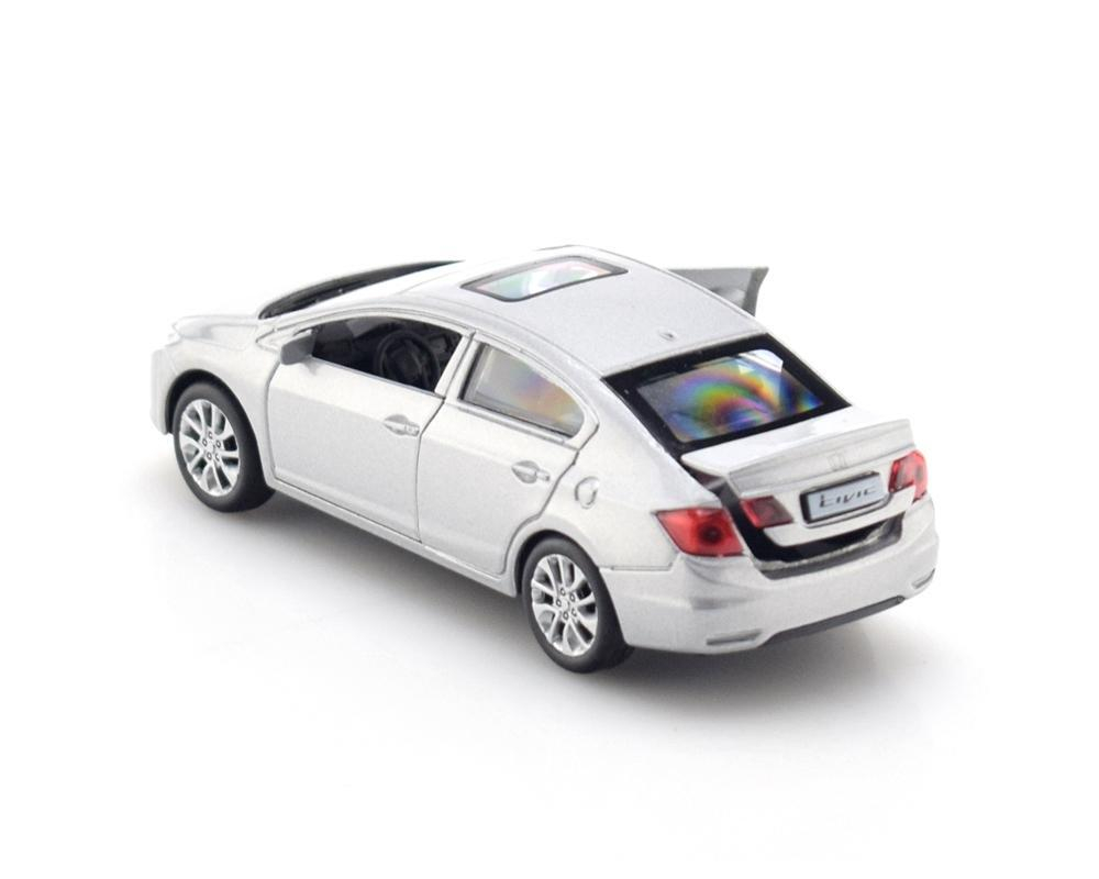 Модель ин. мет. "Honda Civic" 12см, открыв. двери, серебряный, коробка CIVIC-SL (Технопарк)