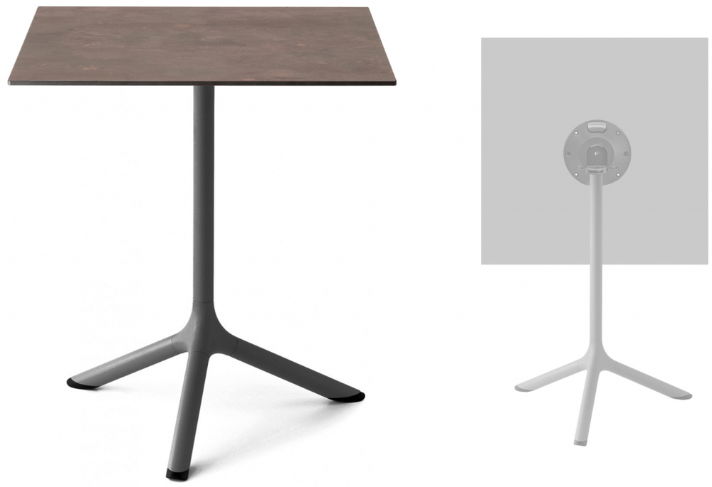 Стол ламинированный обеденный складной Scab Design Tripe Folding, антрацит, кортен