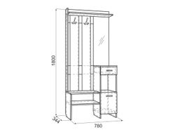 Прихожая  "Яр" (дуб млечный/венге.), ЛДСП 16 мм, Мебельсон, г. Ижевск