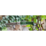 Нож Opinel №8 Trekking, нержавеющая сталь, кожаный темляк, хаки