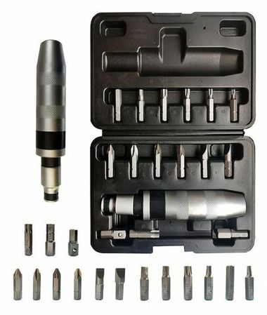 Отвертка ударная с набором бит и адаптерами,17пр.1/2''(F)х5/16''(F) 5/16''(М)x1/2''(М)(PH2,3,PZ2,3,SL9,11мм,Torx 25,30,40,45,50,Hex 6,8,10ммх36мм)в ке Partner PA-5171