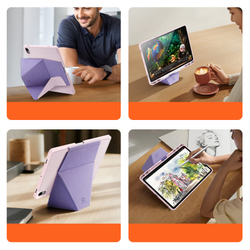 Складной чехол книжка розового цвета для Samsung Galaxy Tab S11, серия Vers Series от Dux Ducis