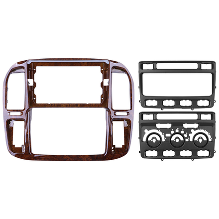 Комплект рамки с разъёмами 9" Lexus LX470 For Toyota Land Cruiser LC 100 (F3)1998-2003 кондиционер (3 крутилки) или климат снизу, дерево - Car-Smart 9608F3