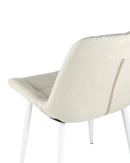 Стул Флекс велюр светло-бежевый белые ножки 4 шт.