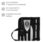 Набор для барбекю: вилка, щипцы, лопатка, нож, кисточка, 38.5 см