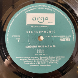 Винтажная виниловая пластинка LP Schubert Шуберт, St. John's College Choir, Mass In A Flat (Англия 1977)